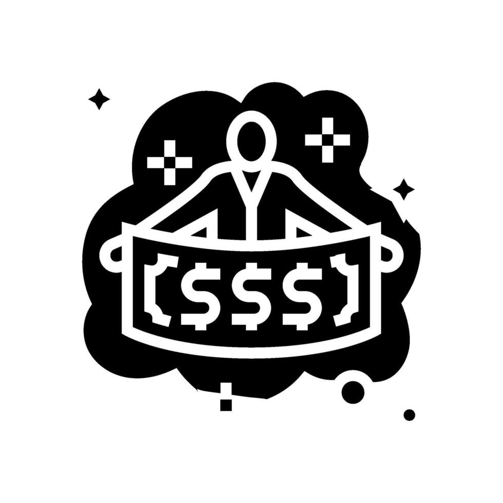 winning lottery dream glyph icon illustration vector