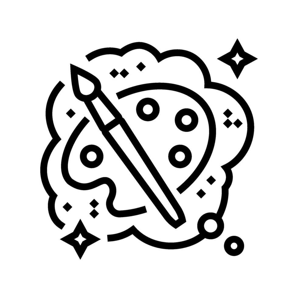 becoming an artist dream line icon illustration vector