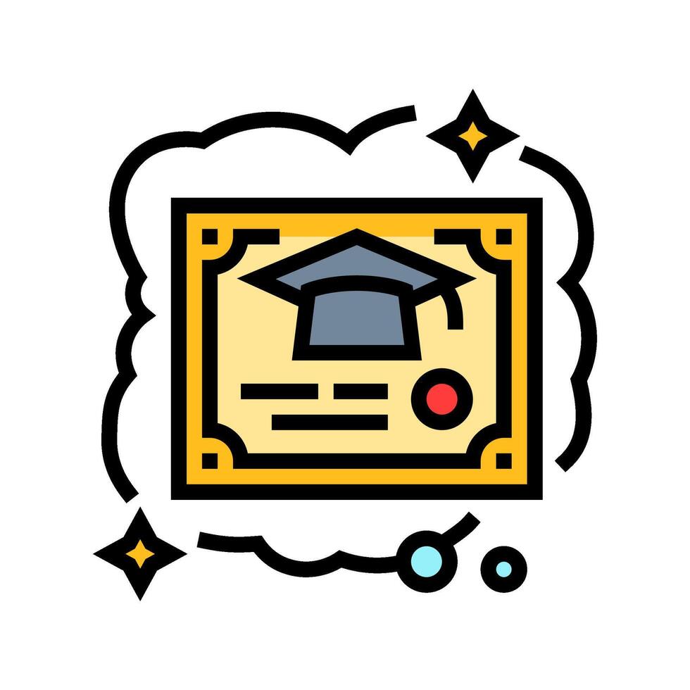 getting degree dream color icon illustration vector
