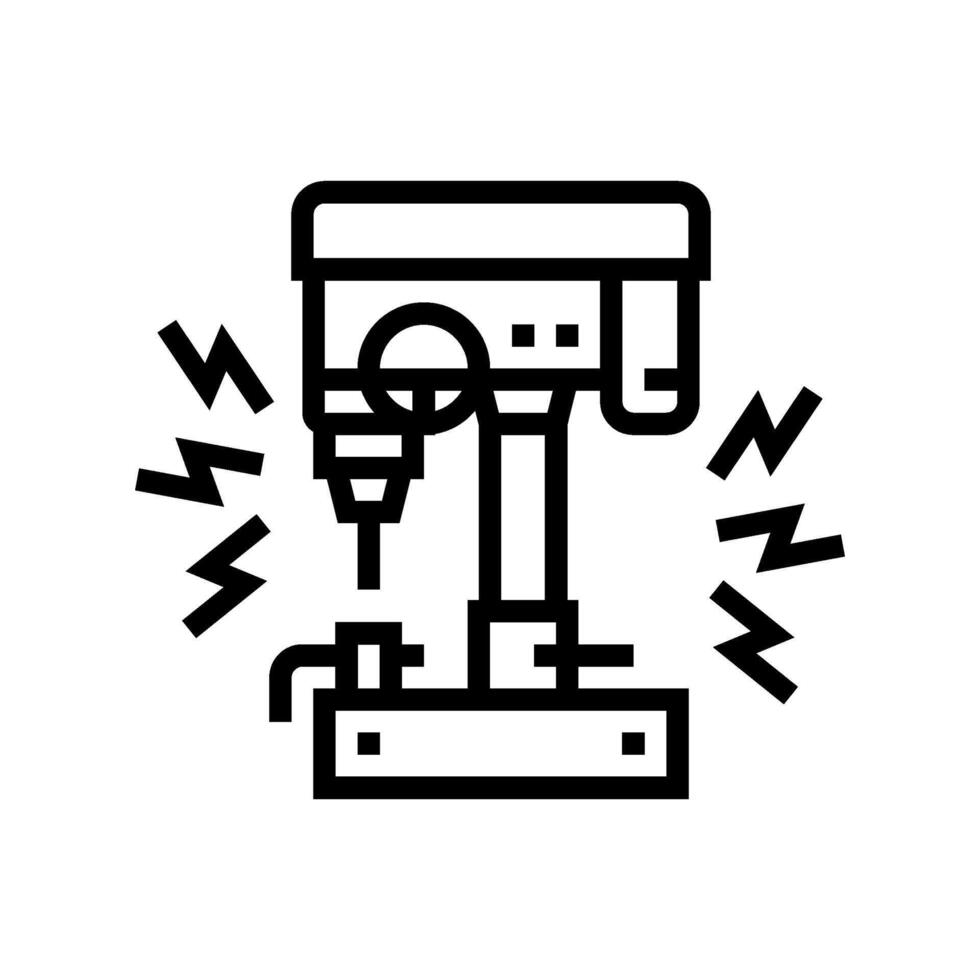 industrial machines emitting sound pollution factory line icon illustration vector