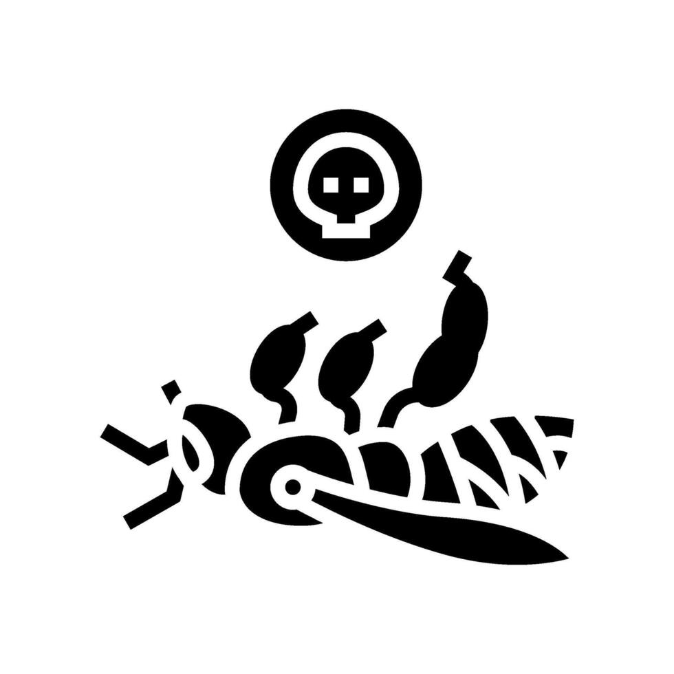 dead bees glyph icon illustration vector