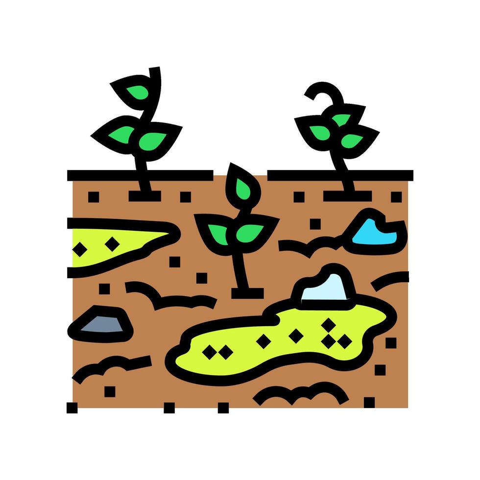 contaminated crops color icon illustration vector