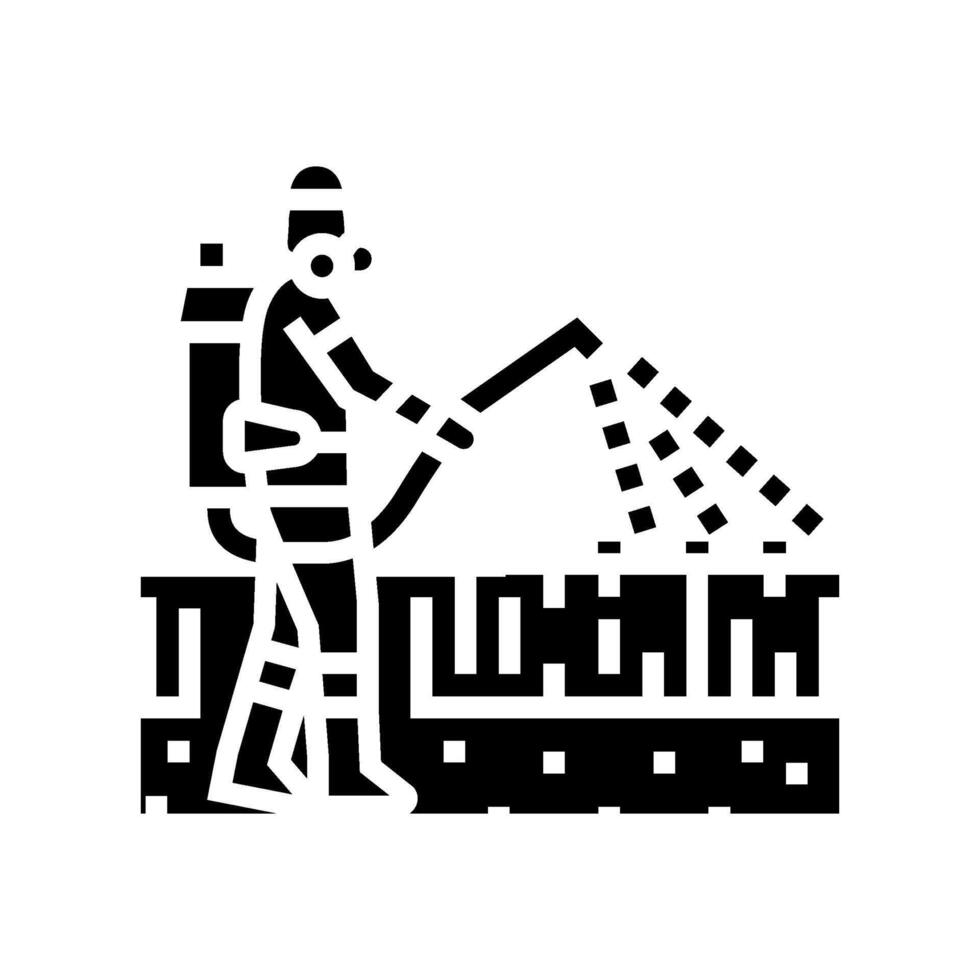 spraying pesticides glyph icon illustration vector