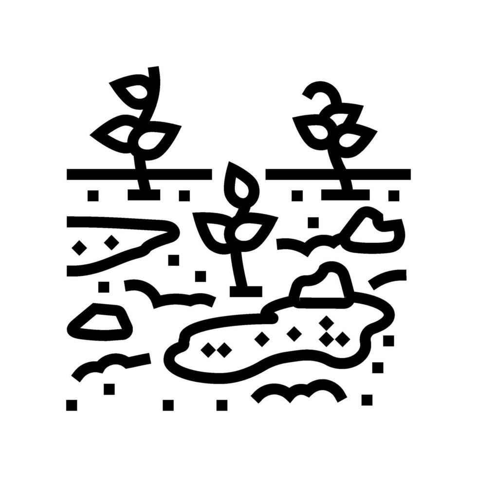 contaminated crops line icon illustration vector