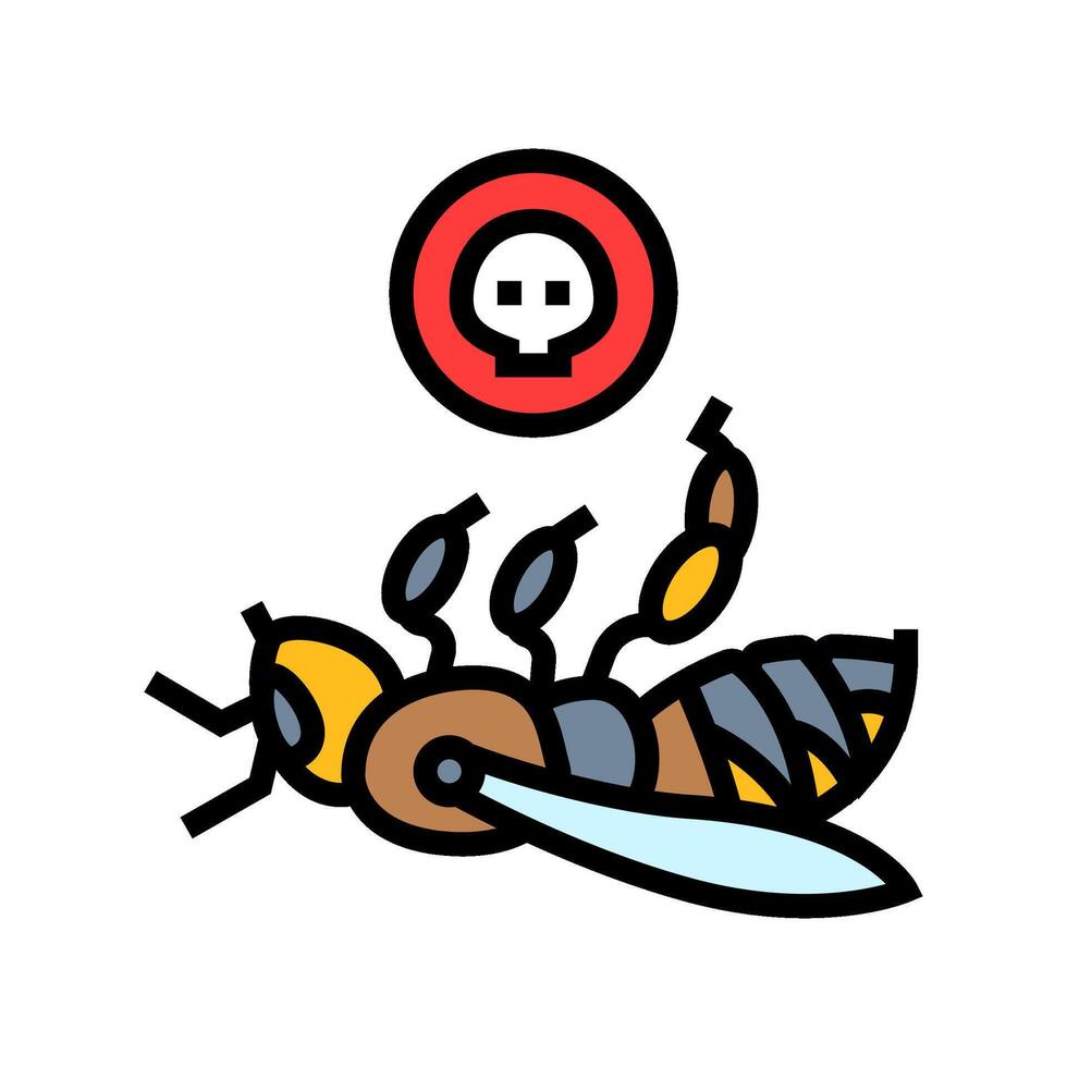 dead bees color icon illustration vector