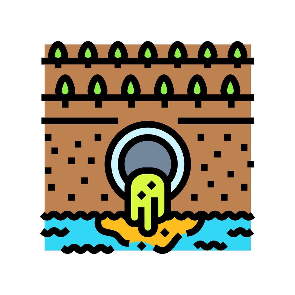 toxic agricultural runoff color icon illustration vector