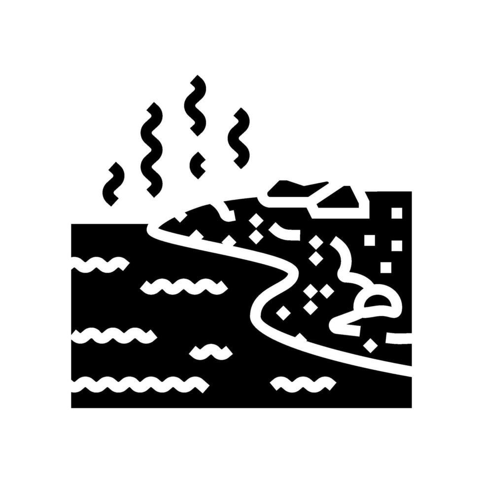 contaminated riverbank glyph icon illustration vector