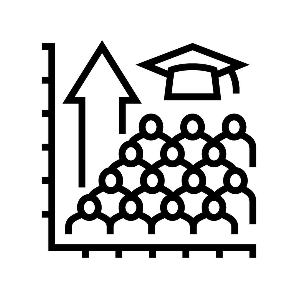 increased school enrollment line icon illustration vector
