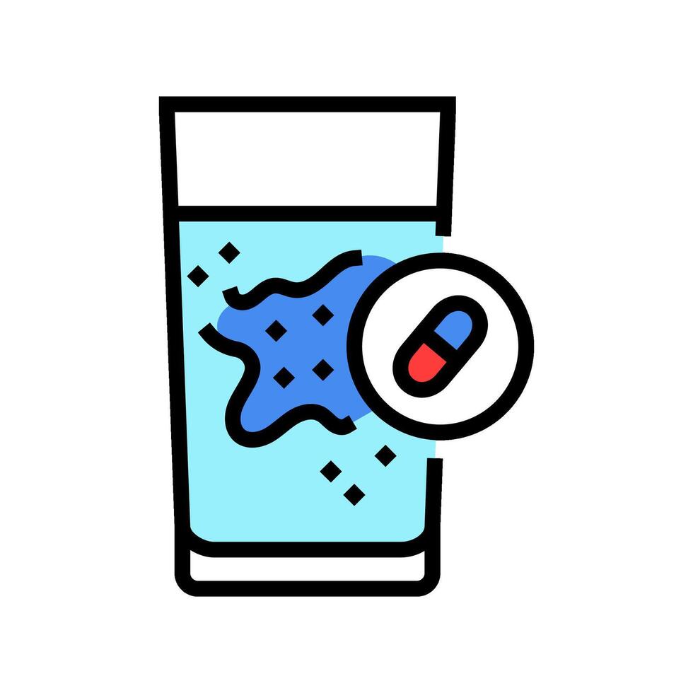 antibiotics drinking water color icon illustration vector