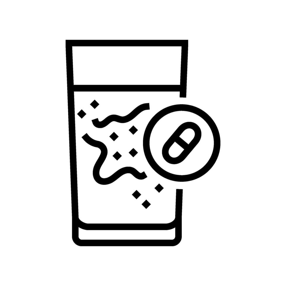 antibiotics drinking water line icon illustration vector