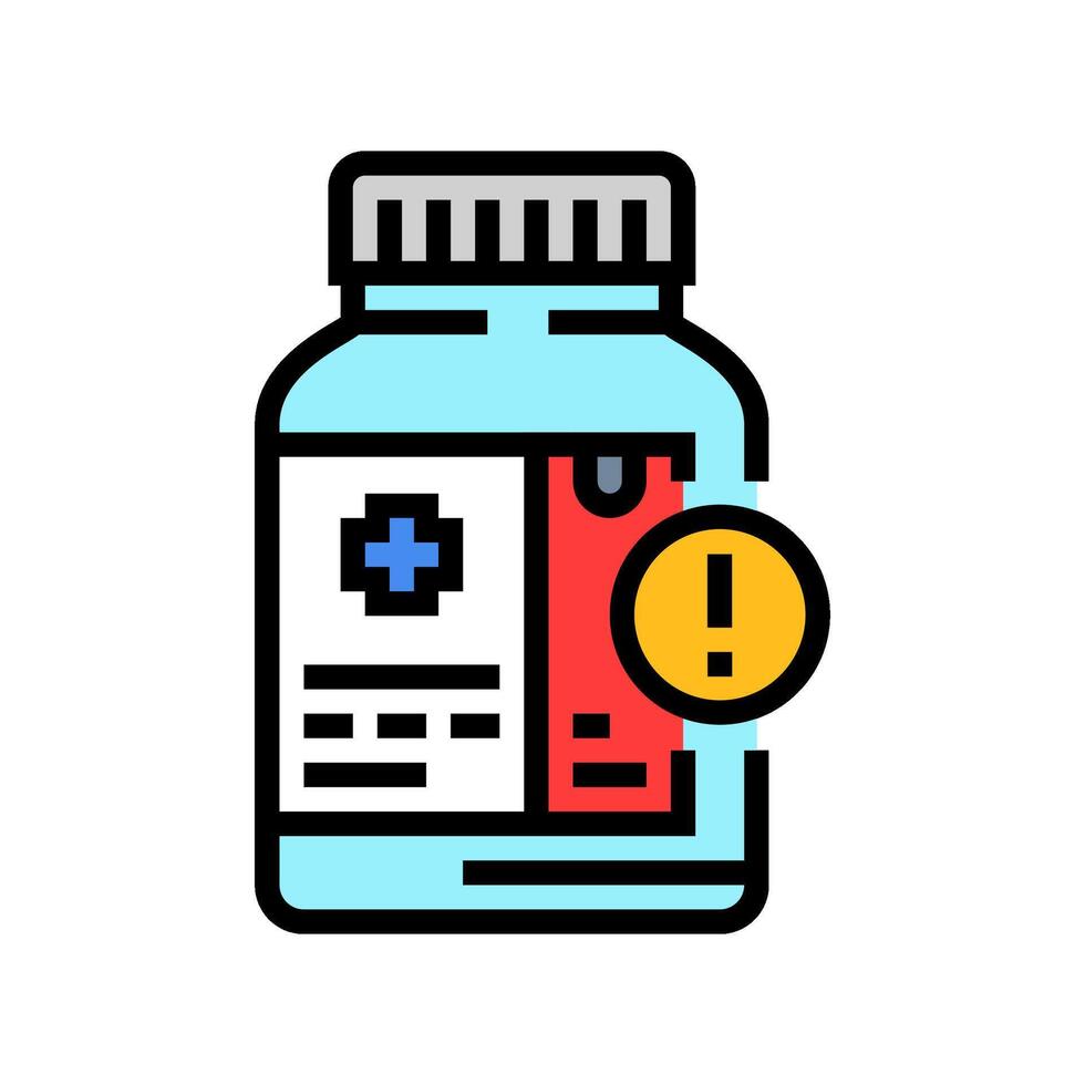 health warning label drugs color icon illustration vector