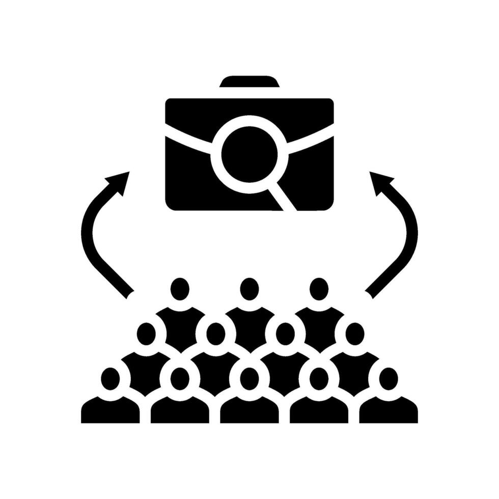 job market competition glyph icon illustration vector