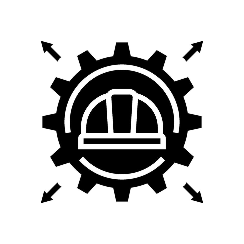 workforce increase industrial zone glyph icon illustration vector