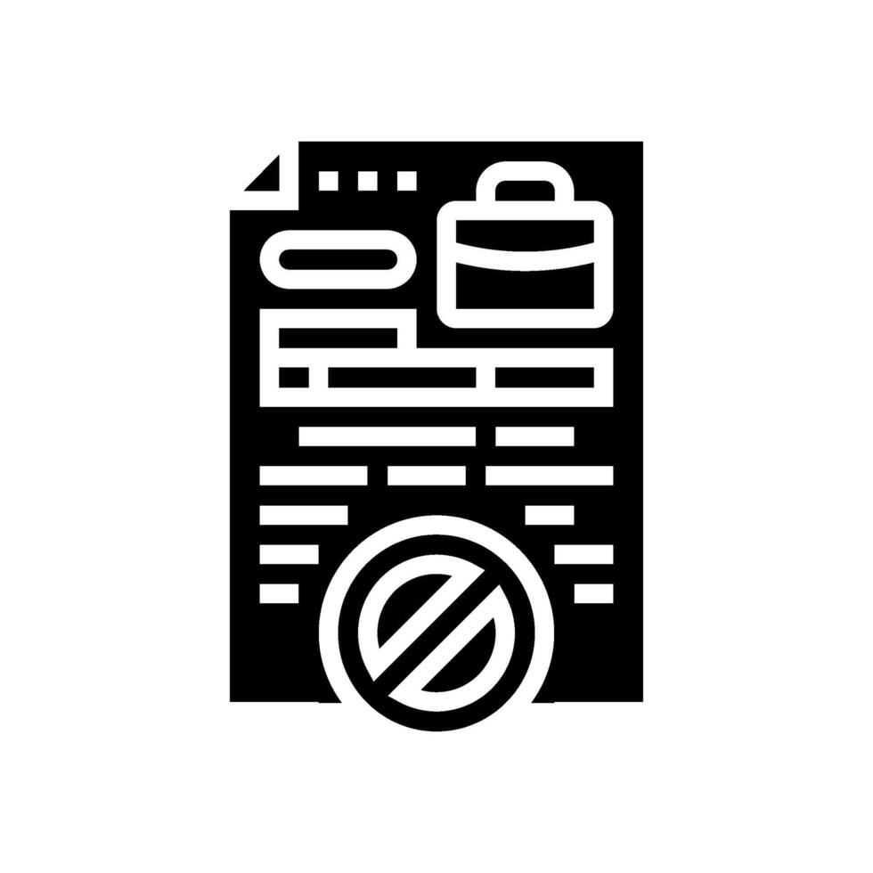 unemployment document glyph icon illustration vector