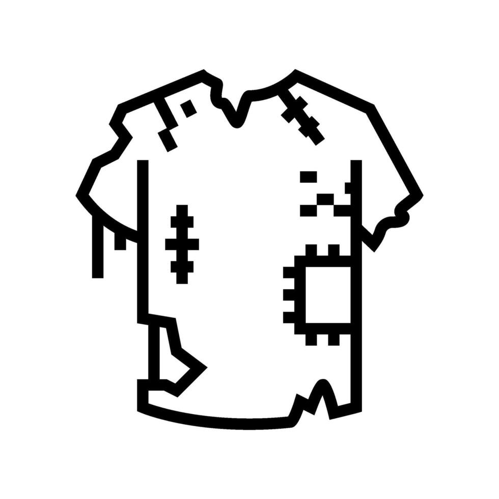 torn clothing icon line icon illustration vector
