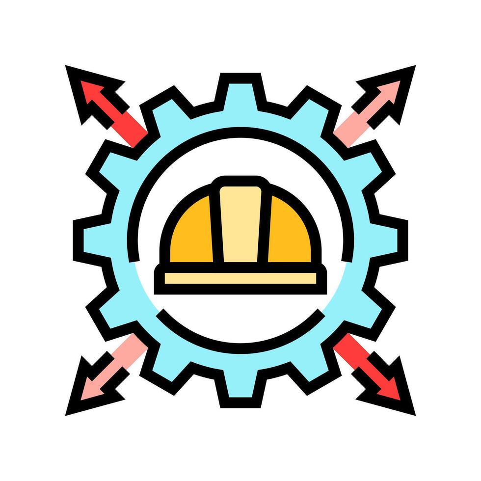 workforce increase industrial zone color icon illustration vector