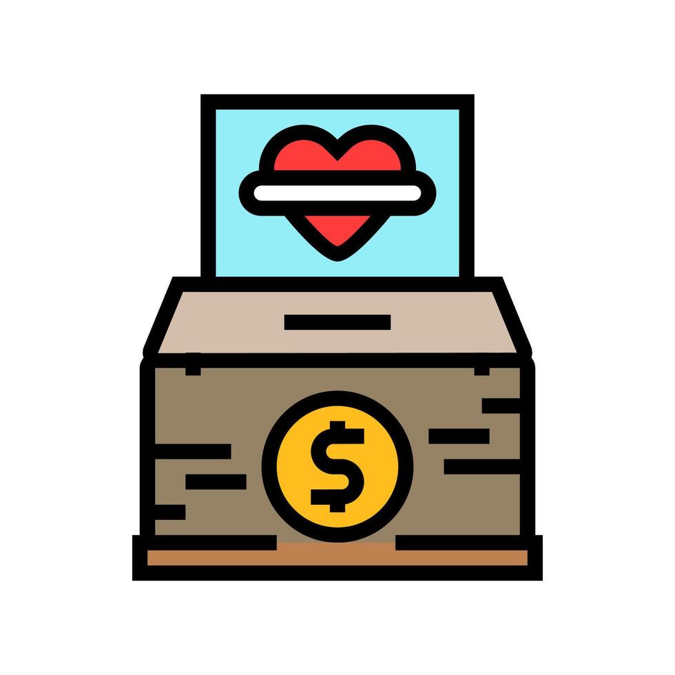 donation box color icon illustration vector