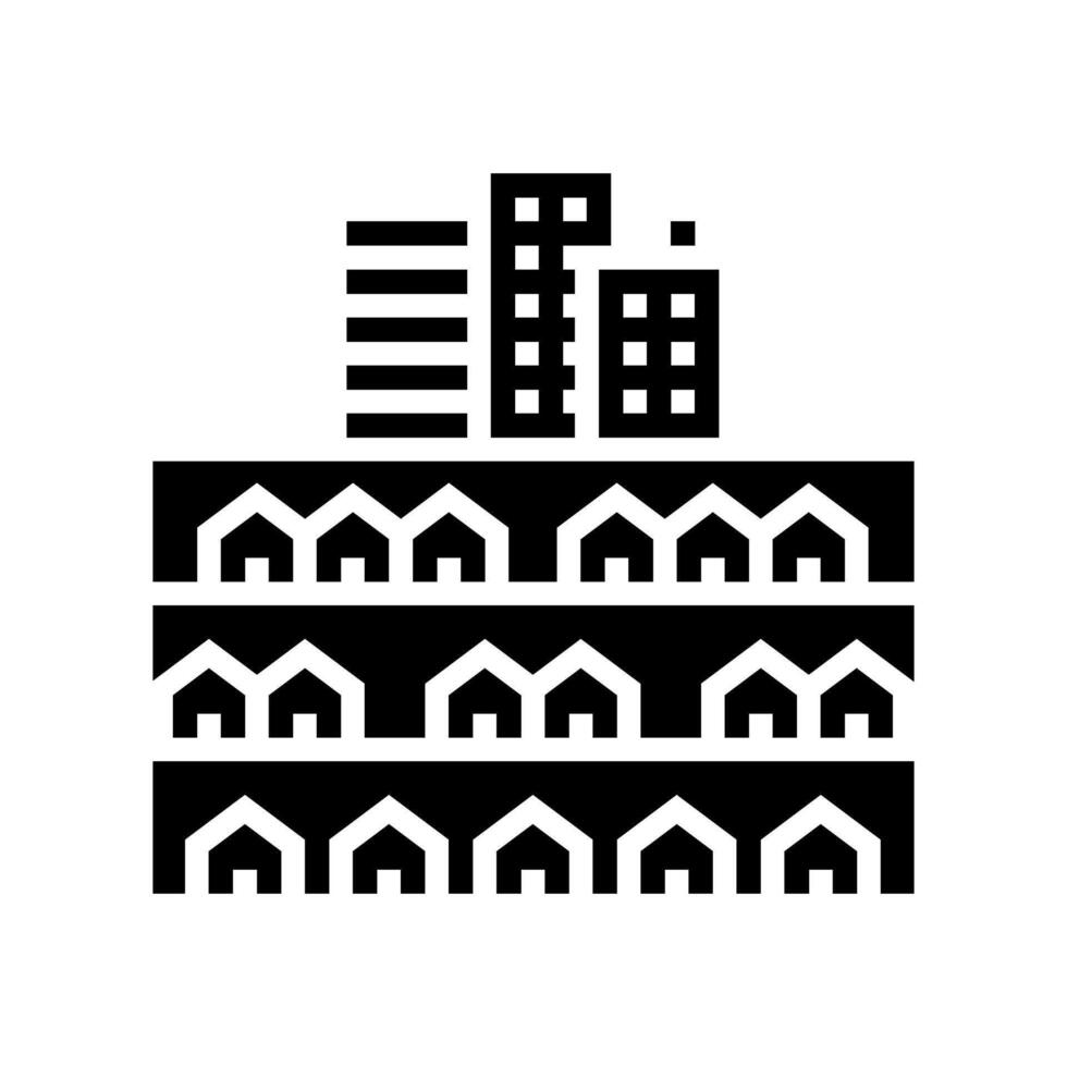 suburban neighborhood glyph icon illustration vector