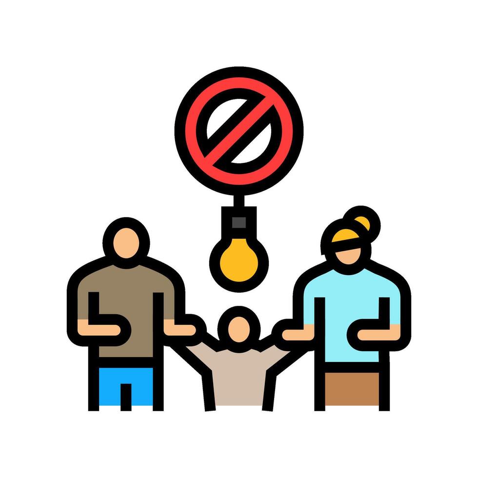 family no electricity color icon illustration vector