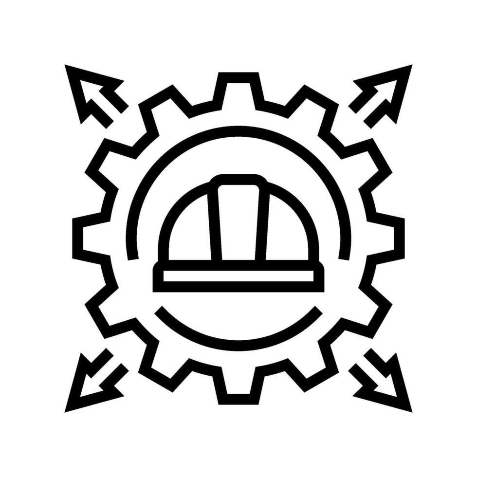 workforce increase industrial zone line icon illustration vector