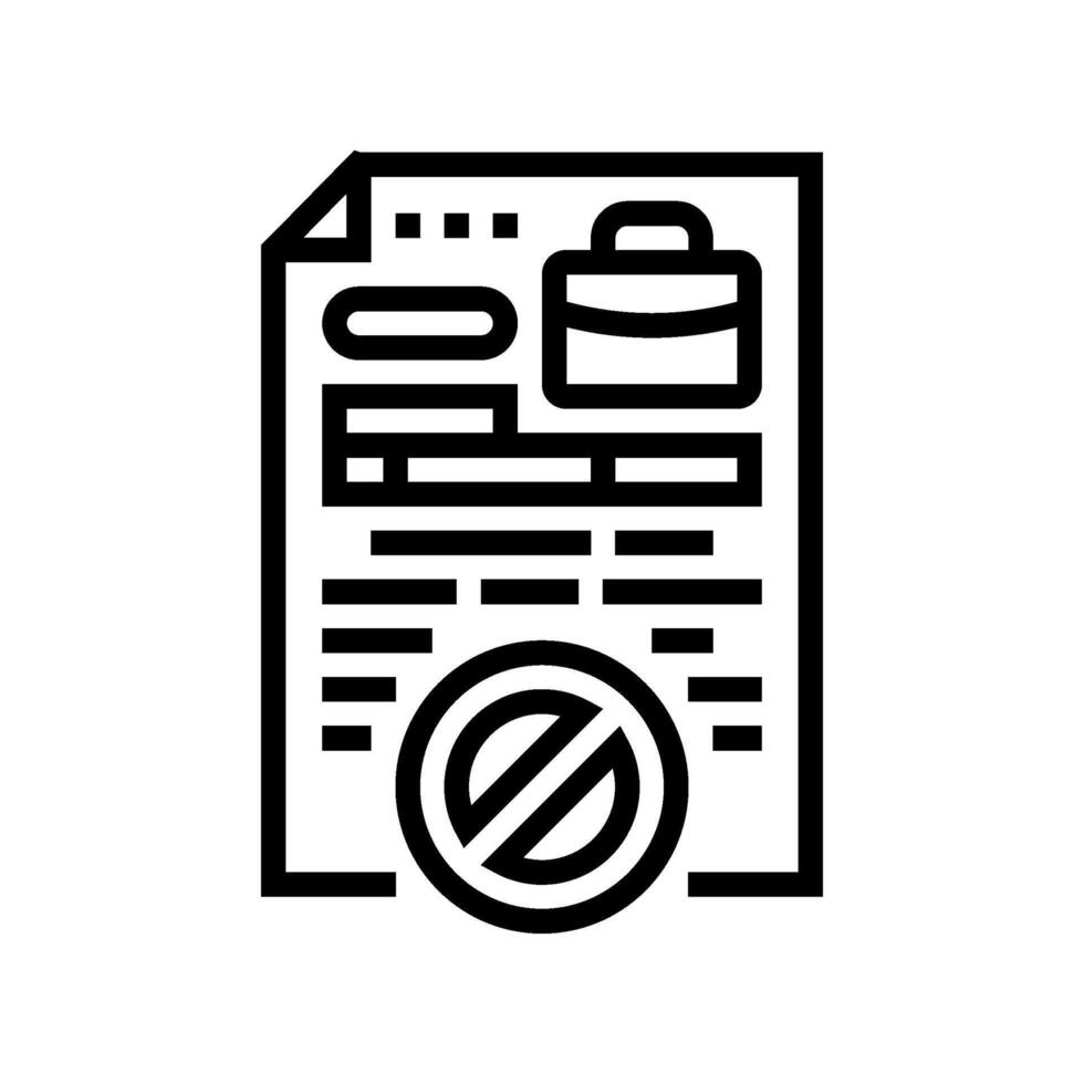 unemployment document line icon illustration vector