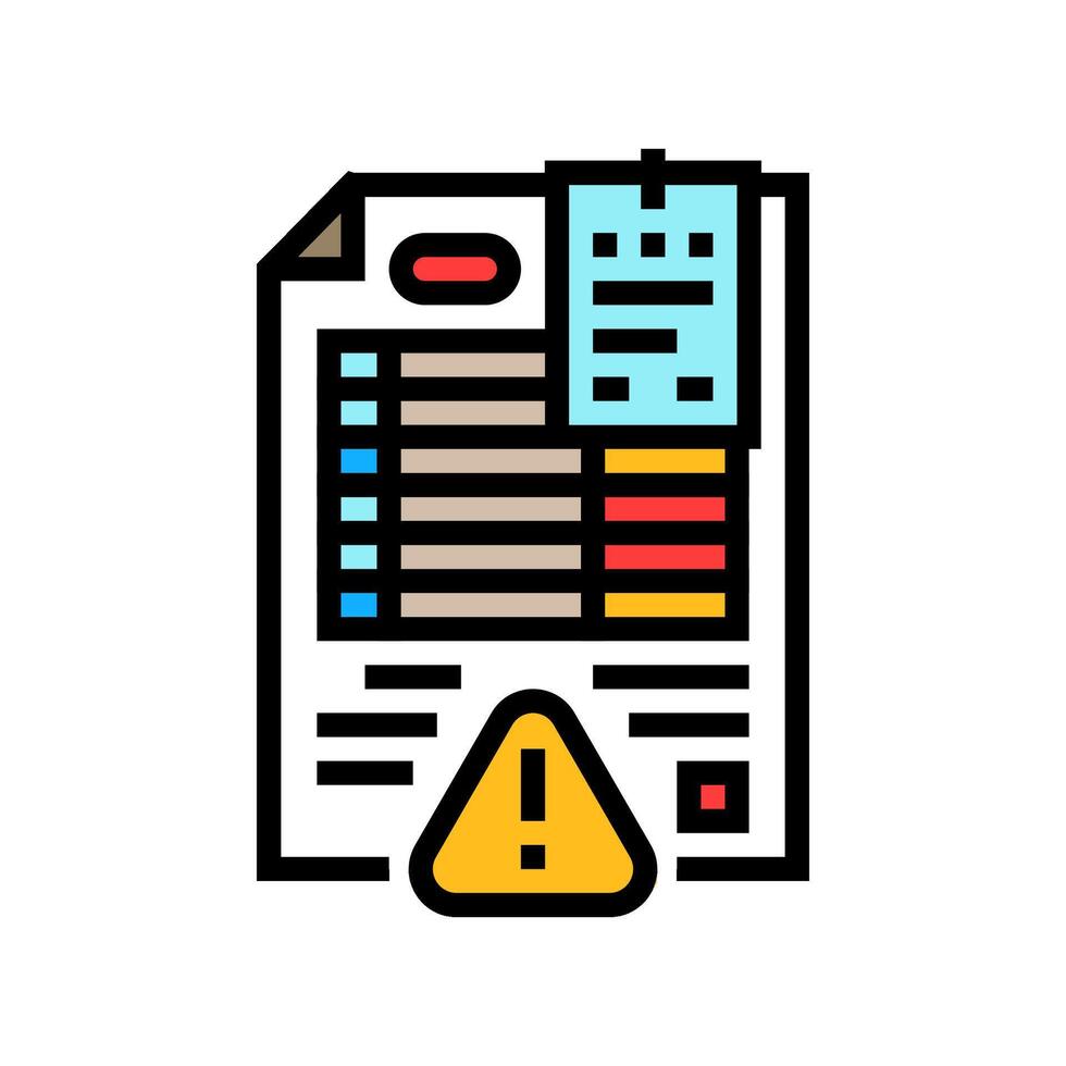 overdue bills color icon illustration vector
