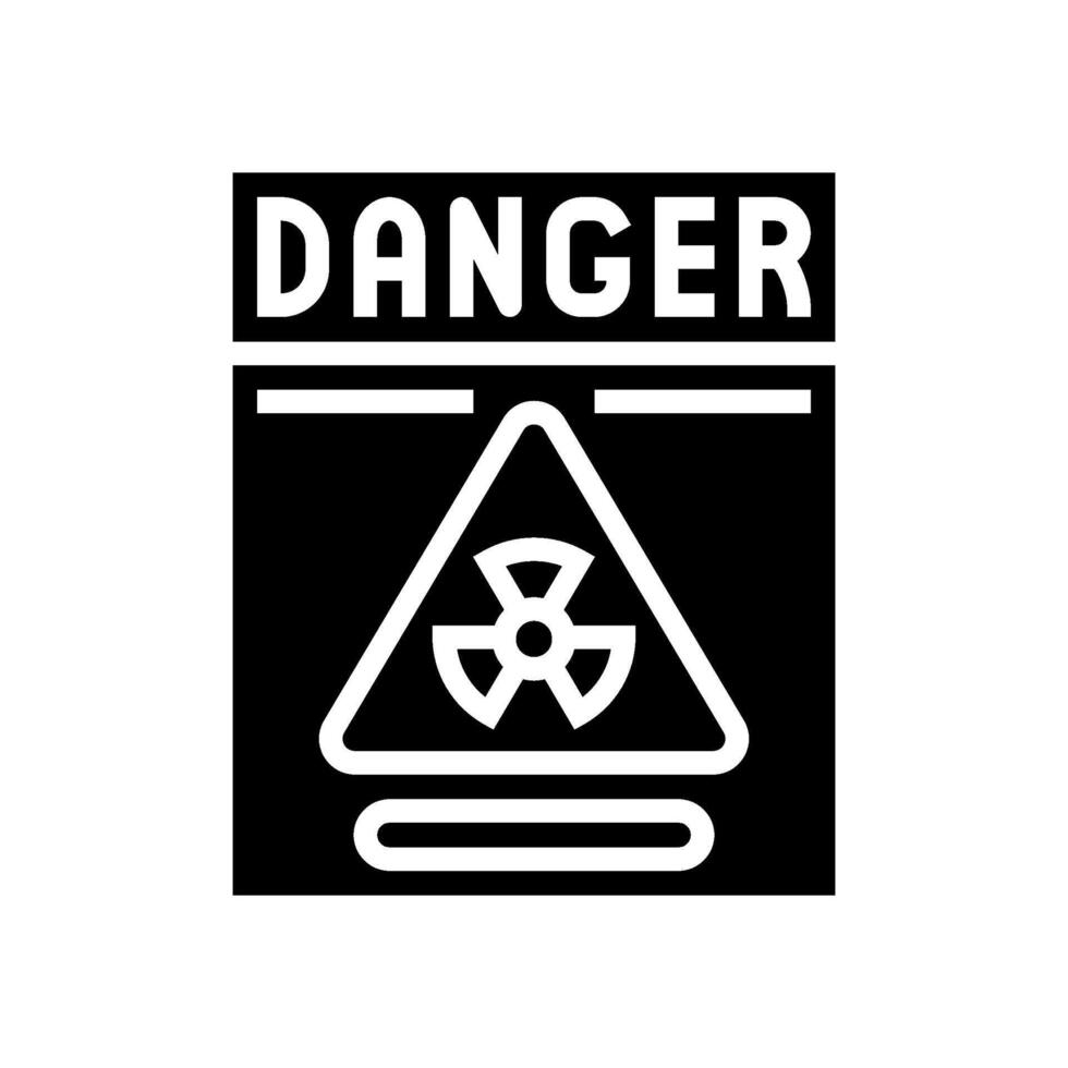caution radioactive pollution glyph icon illustration vector