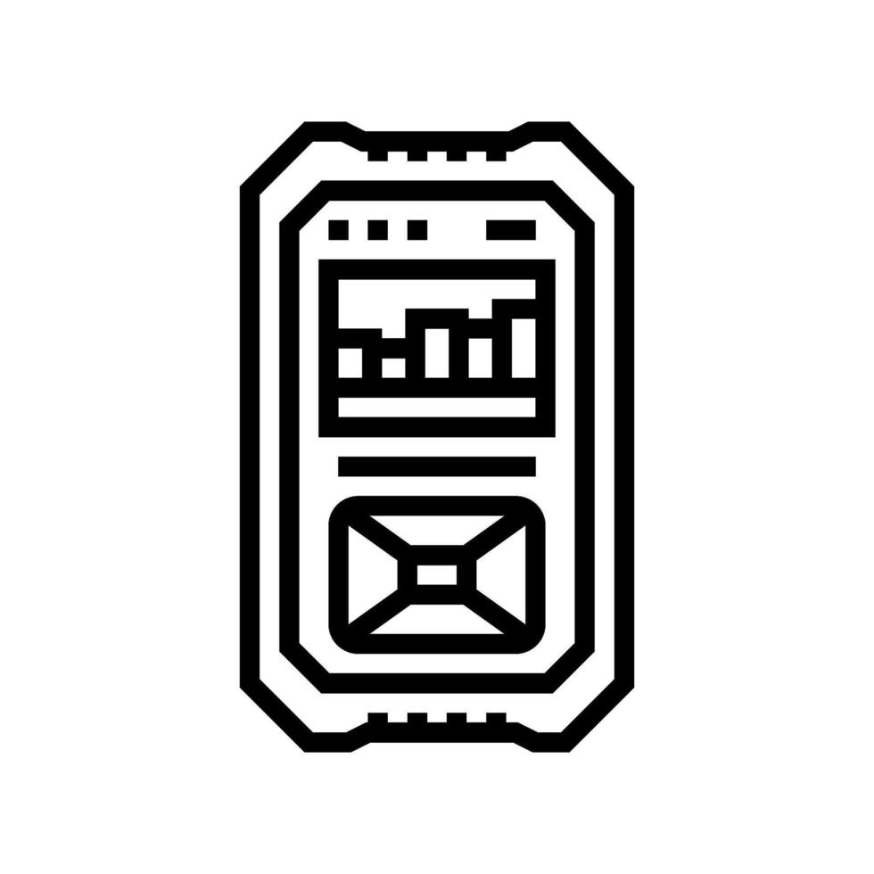 geiger counter measuring radiation levels line icon illustration vector