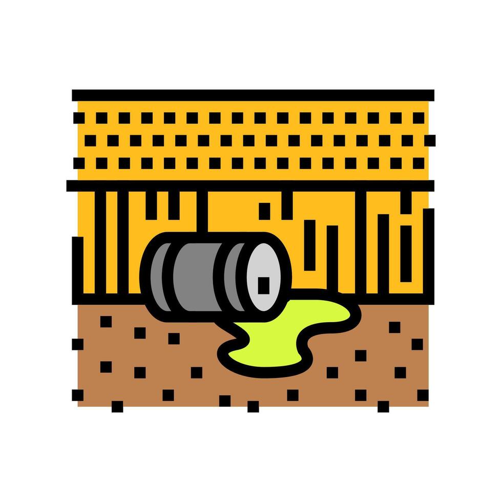 glowing waste field radioactive pollution color icon illustration vector