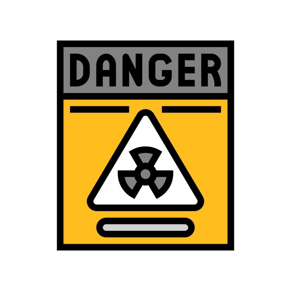caution radioactive pollution color icon illustration vector