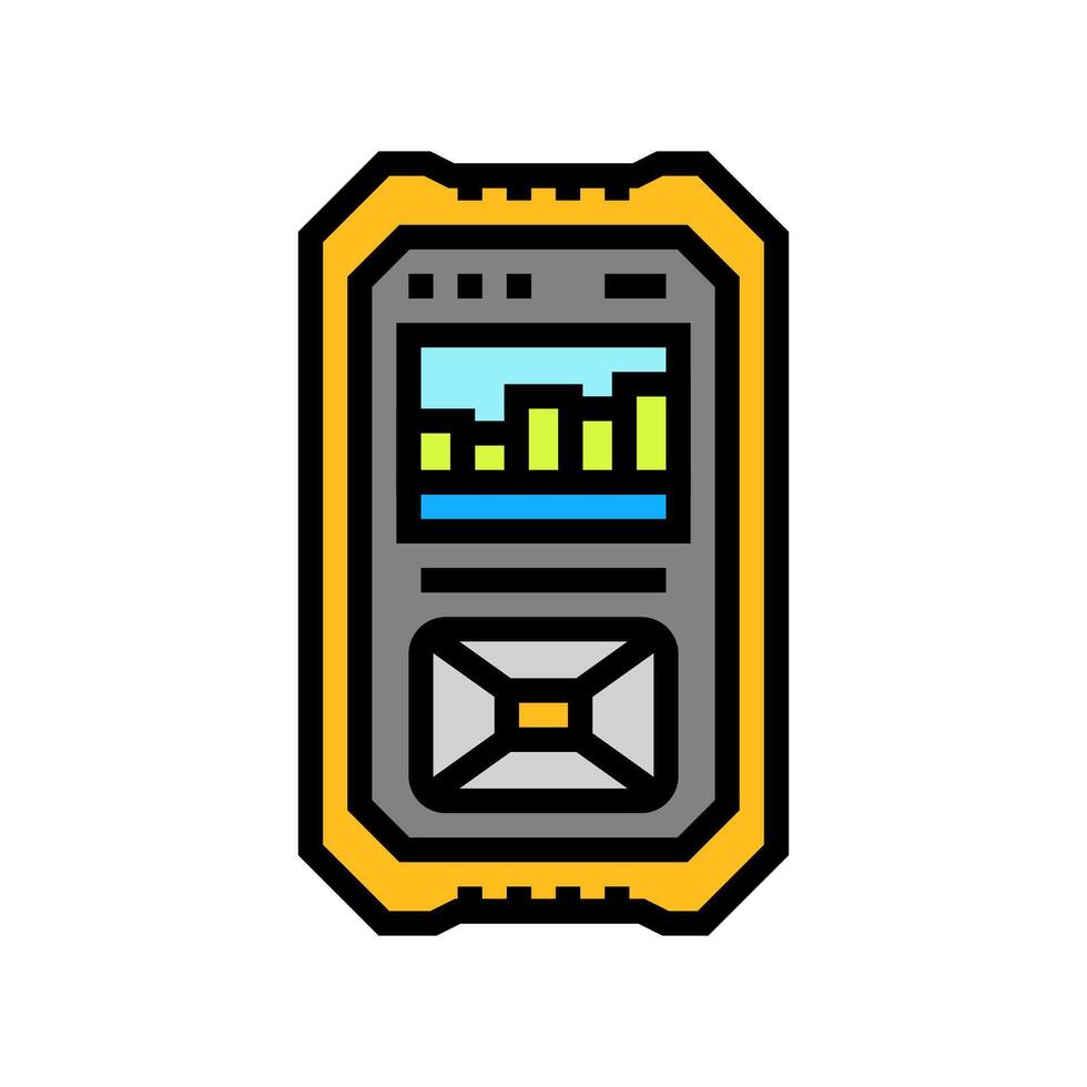 geiger counter measuring radiation levels color icon illustration vector