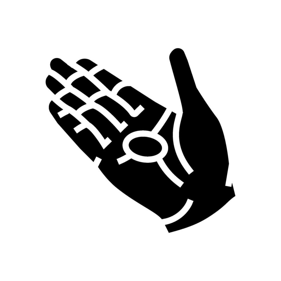 single coin open palm glyph icon illustration vector