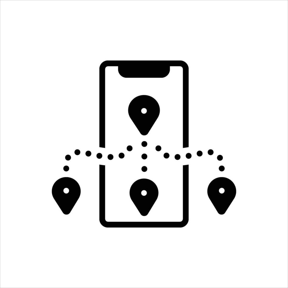 Solid tracking icon vector