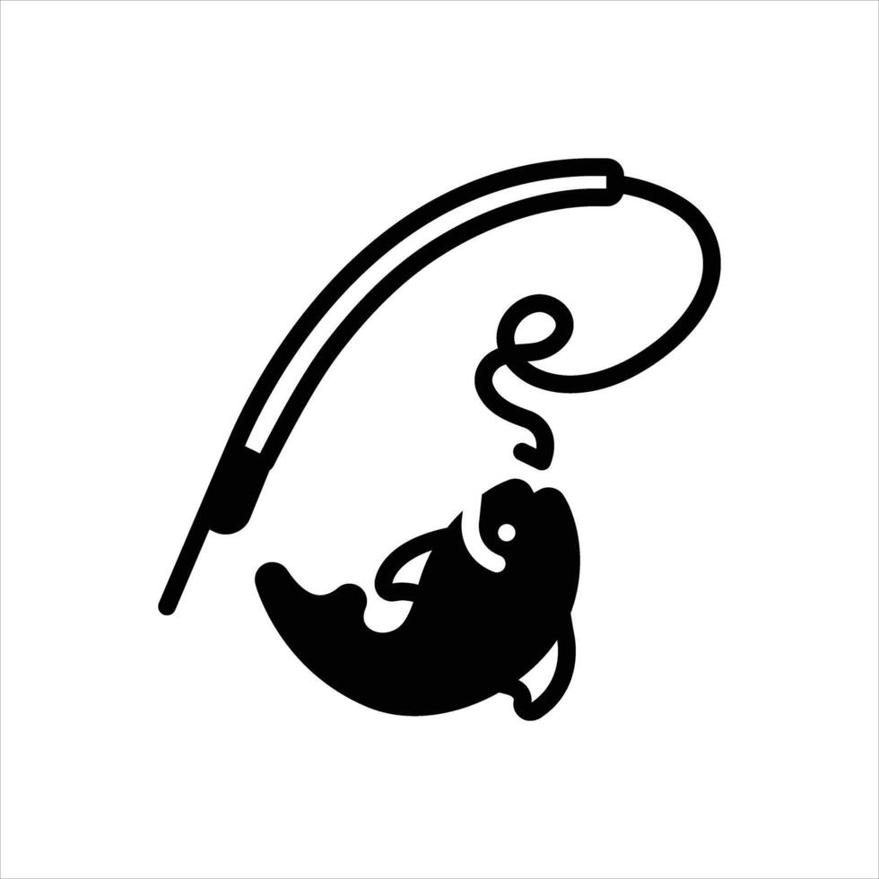 Solid icon fishing vector