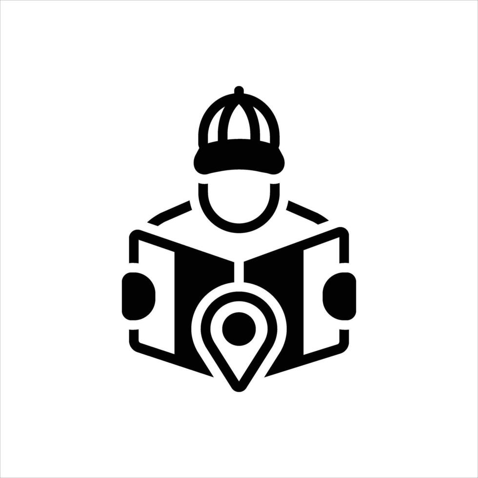 Solid icon map-reading vector
