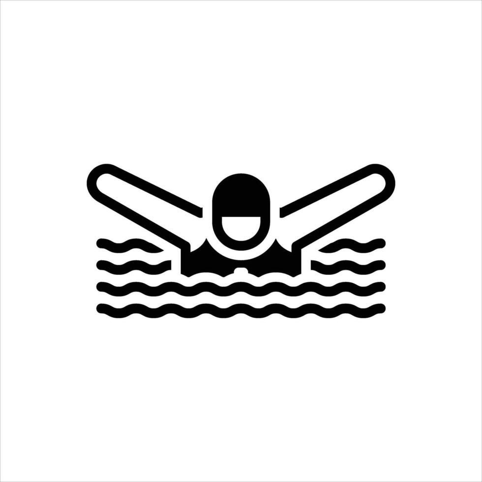 Solid icon swimming vector