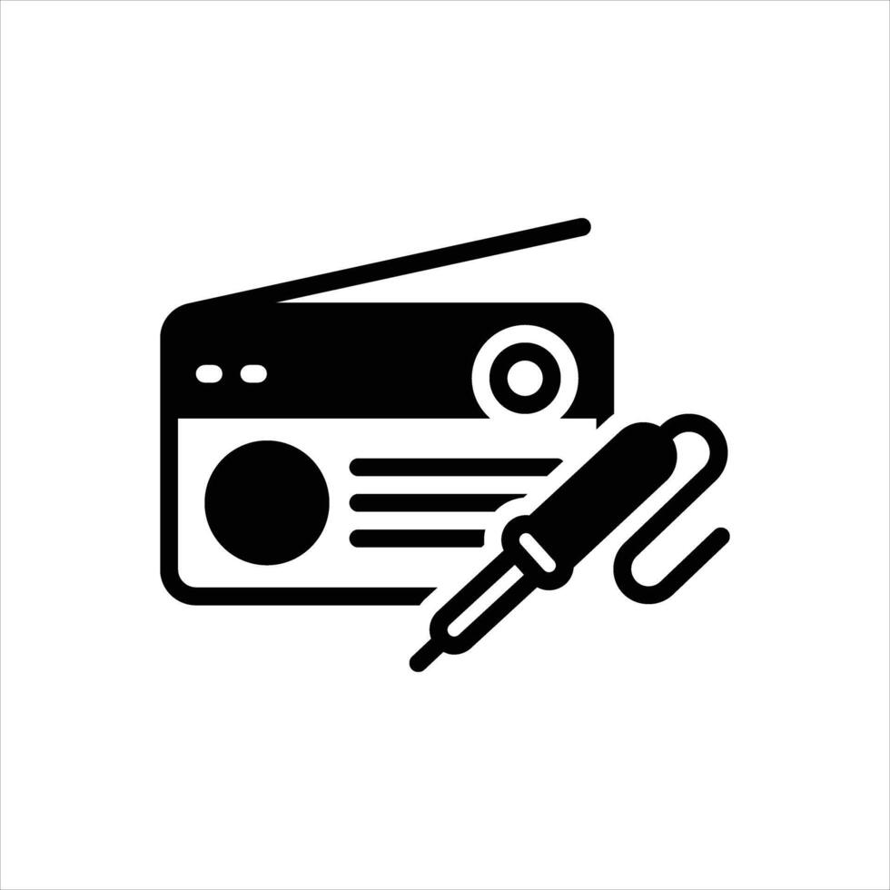 Solid icon radio-repairing vector