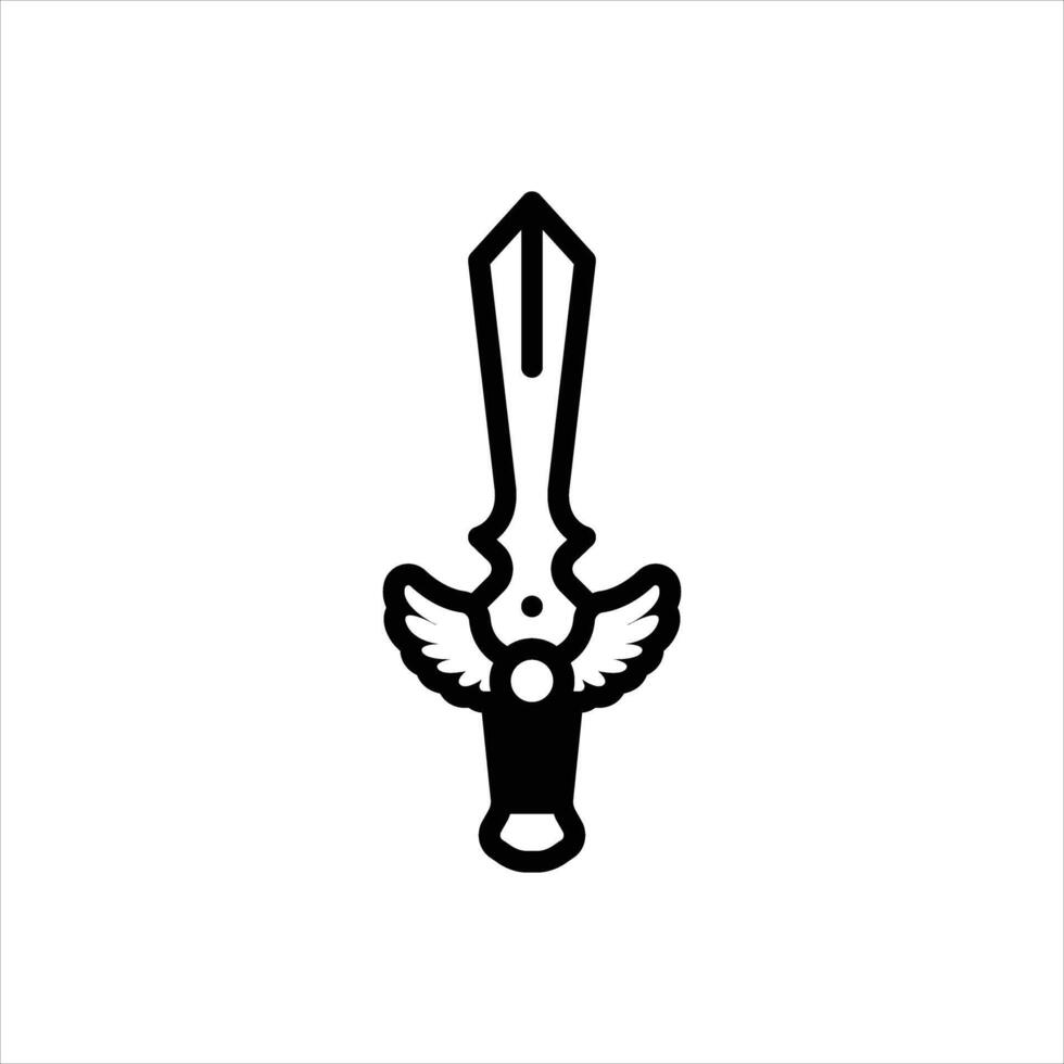 Solid icon sword vector