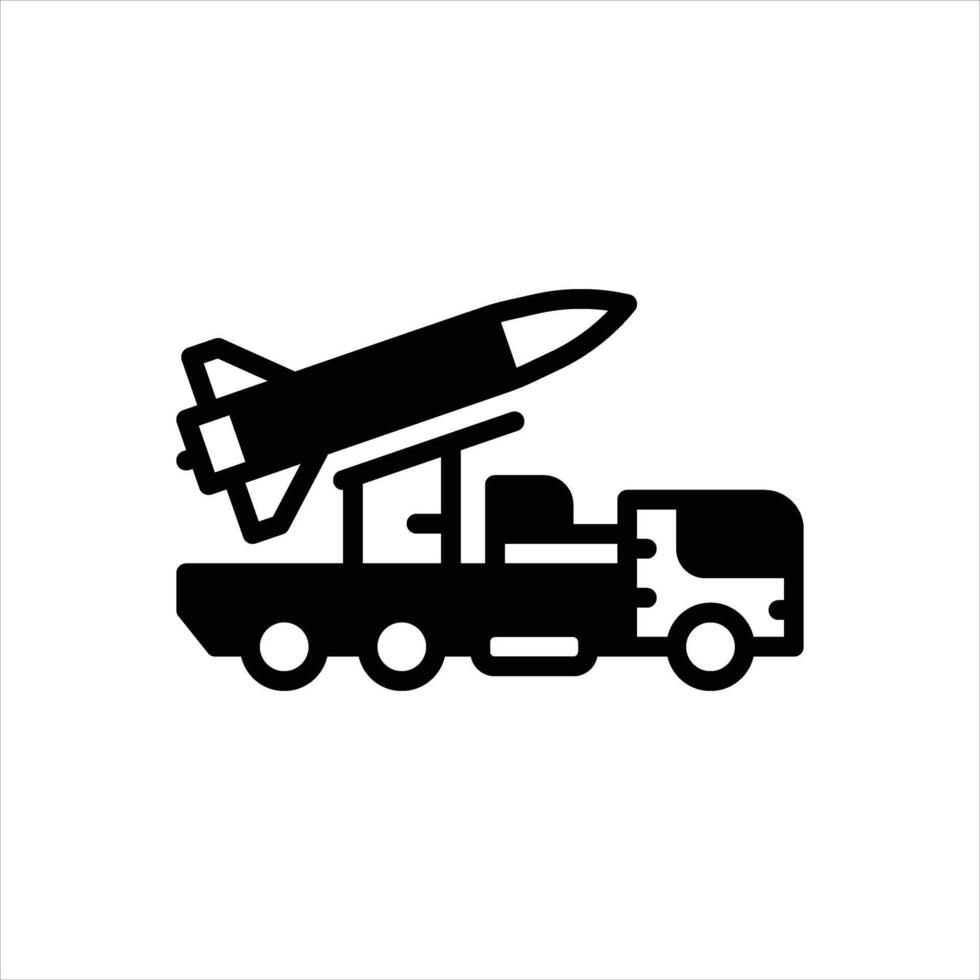 Solid icon missile-truck vector