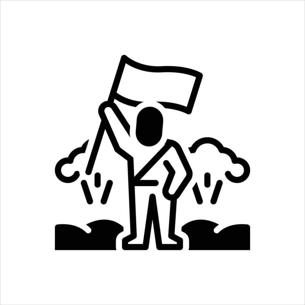 Solid icon victory vector
