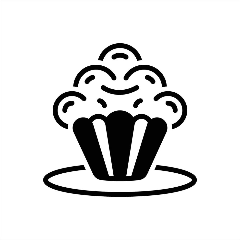 Solid icon muffin vector