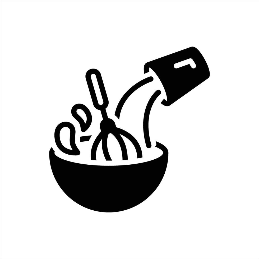Solid icon mixing bowl vector