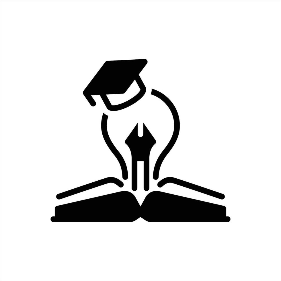 Solid icon education vector