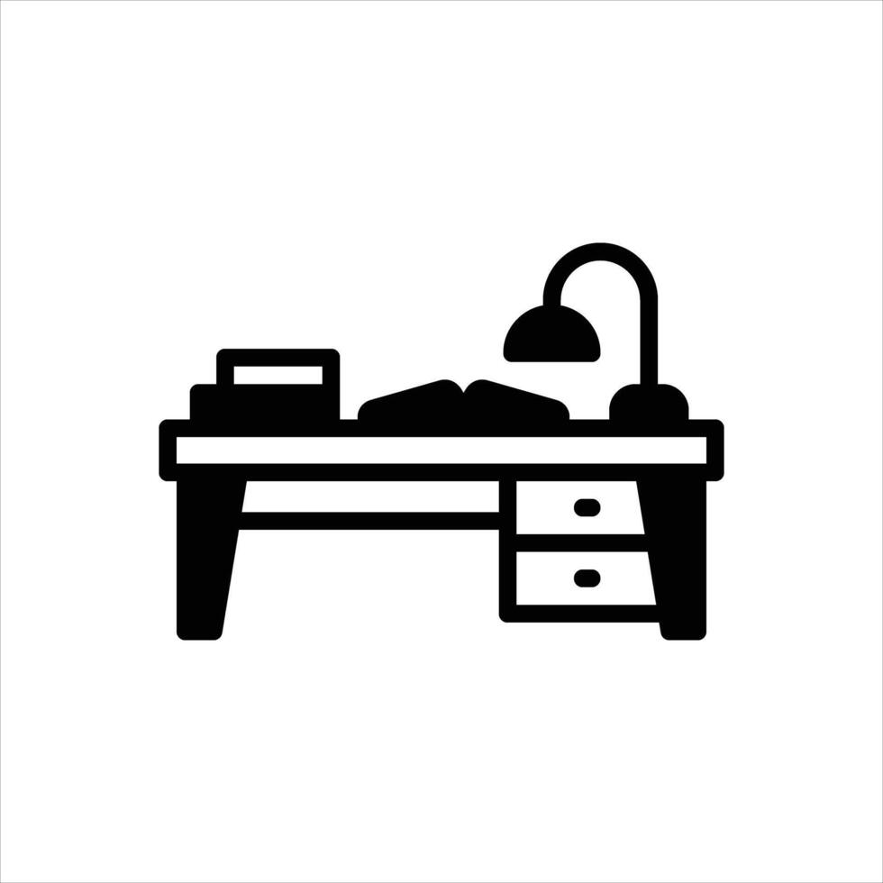 Solid icon desk vector