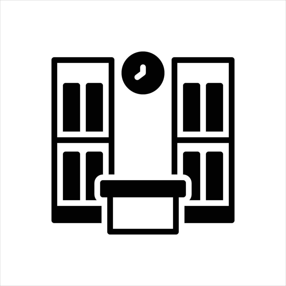 Solid icon cabinet vector