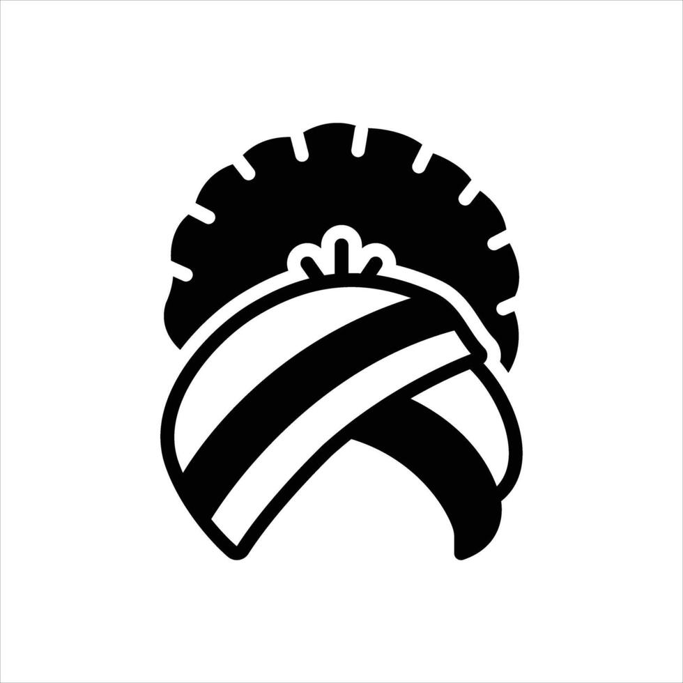 Solid turban icon vector