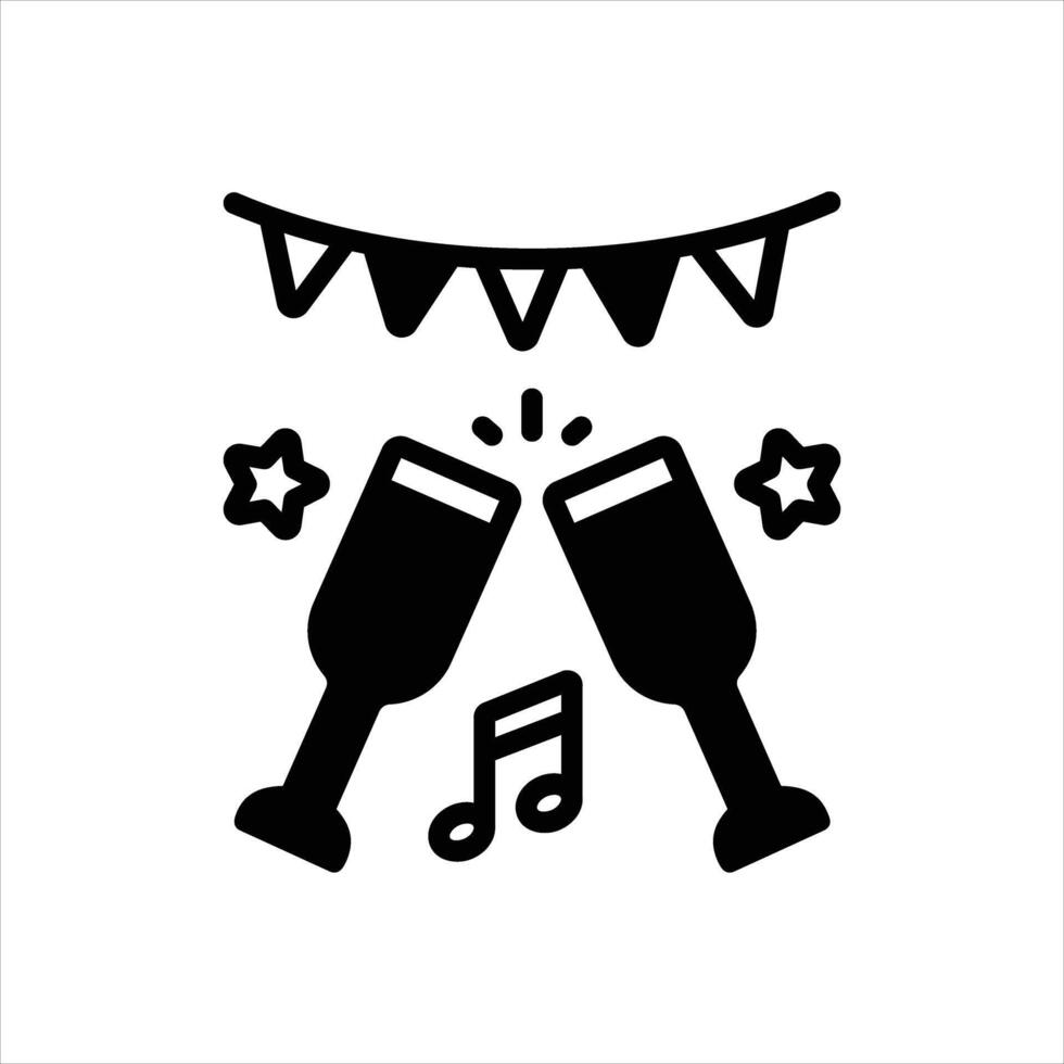 Solid icon party vector