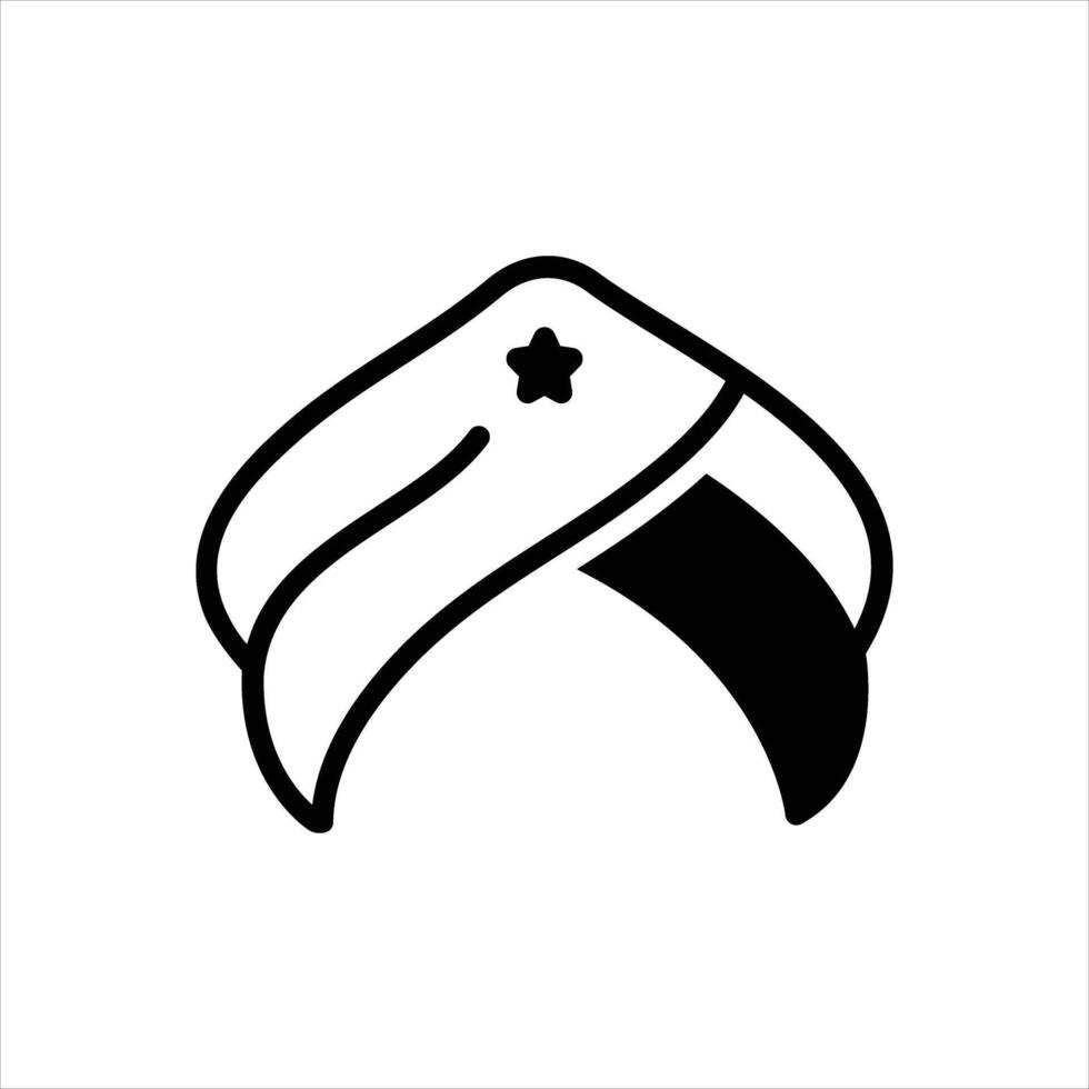 Solid icon turban vector