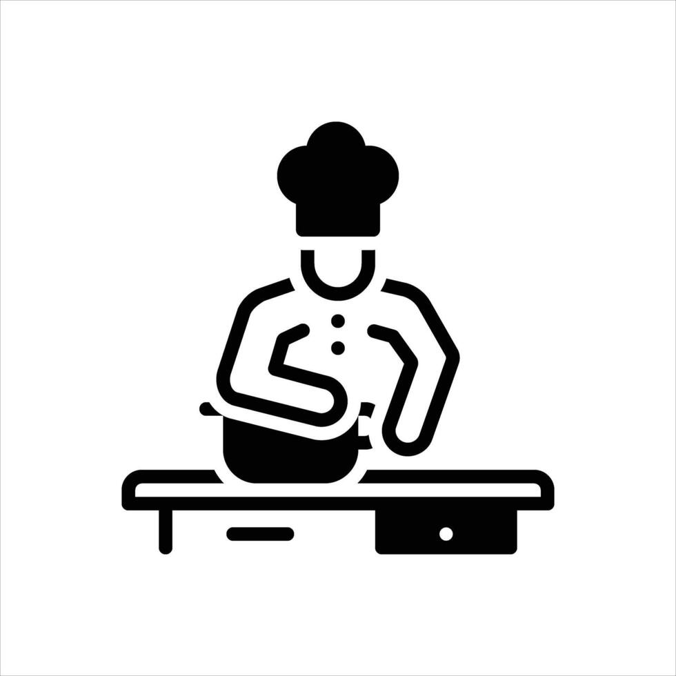 Solid icon cook vector