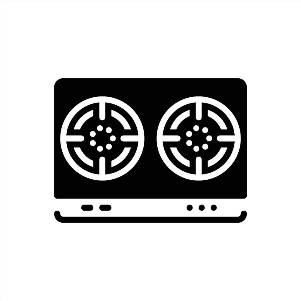 Solid icon gas-stove vector